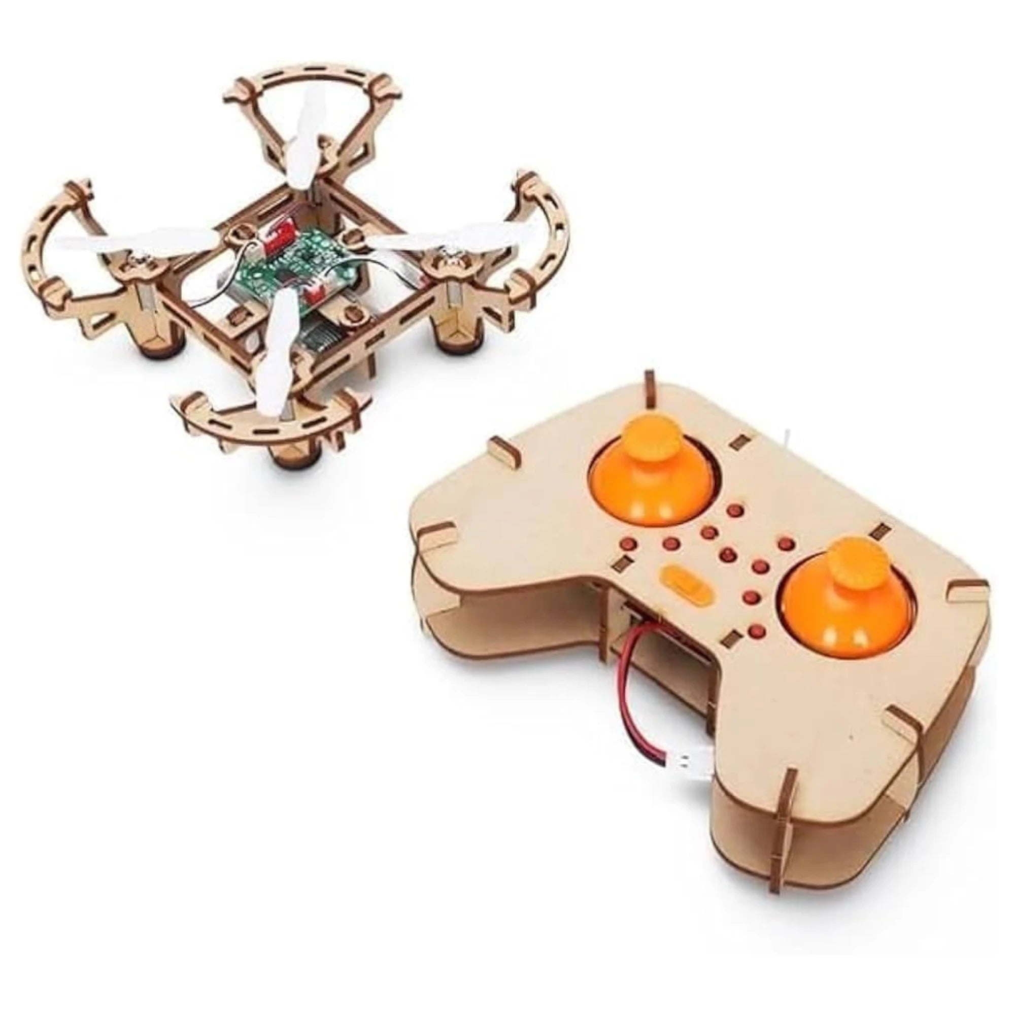 DIY Wooden Camera Drone Kit - Buildable RC Quadcopter with Altitude Hold & 3D Flip