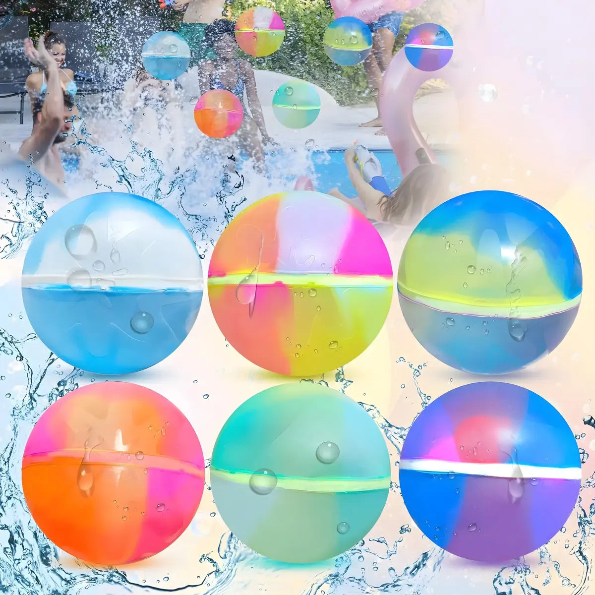 2-in-1 Magnetic Water Ball | Reusable Holi Water and Colour Balloon | Pack of 2 Silicone Balls