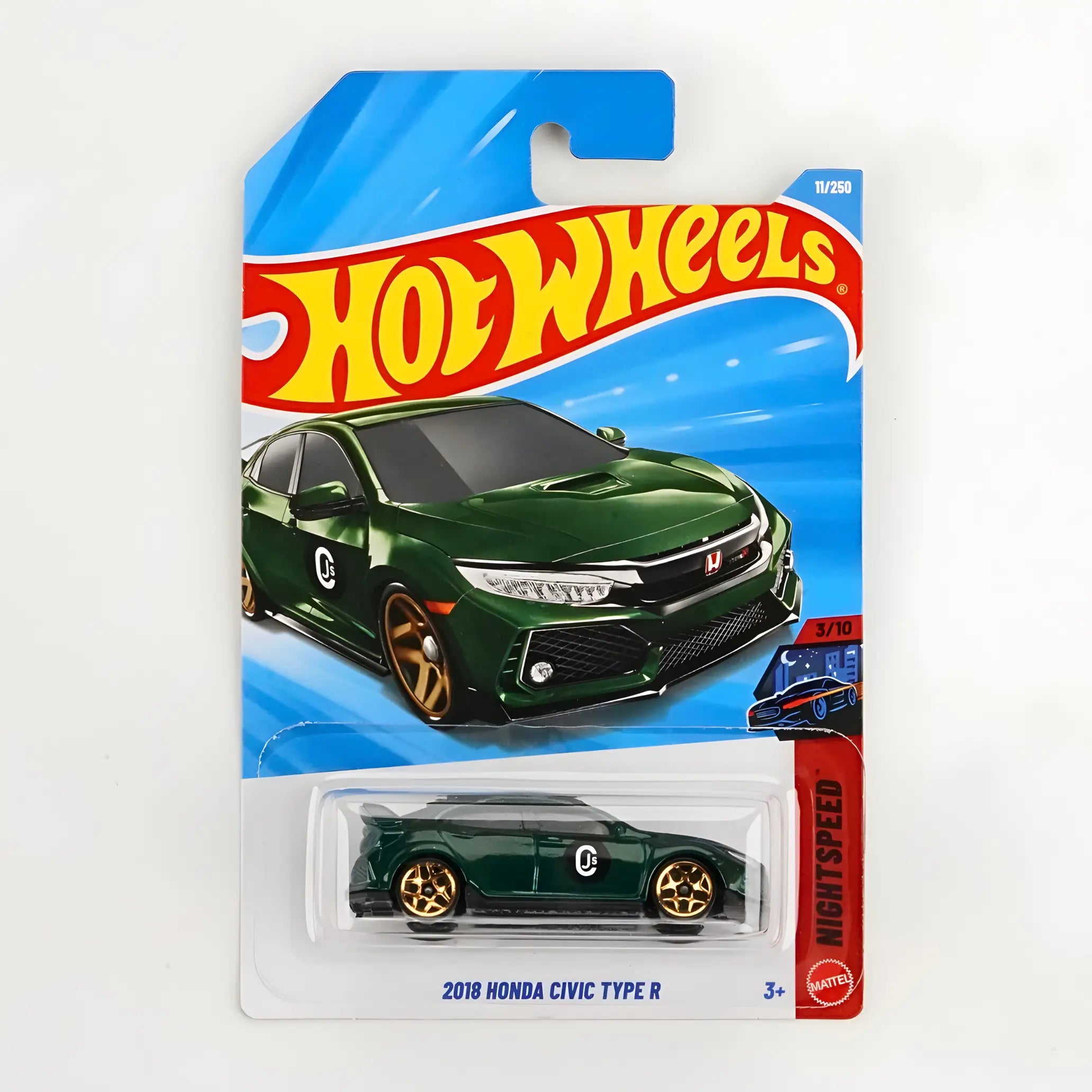 Hot Wheels 2018 Honda Civic Type R Dark Green 2026 Nightspeed 3/10 Mainline