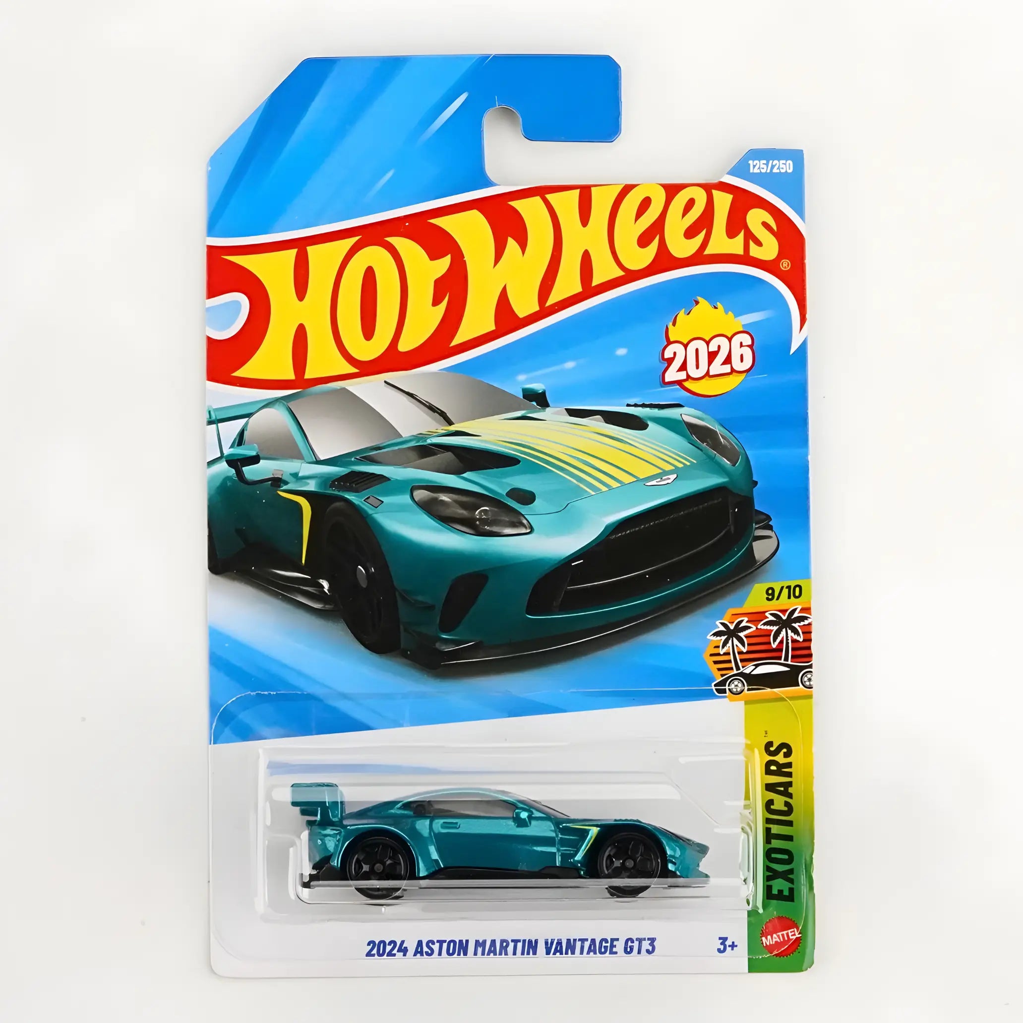 Hot Wheels 2024 Aston Martin Vantage GT3 Teal 2026 Exoticars 9/10 Mainline