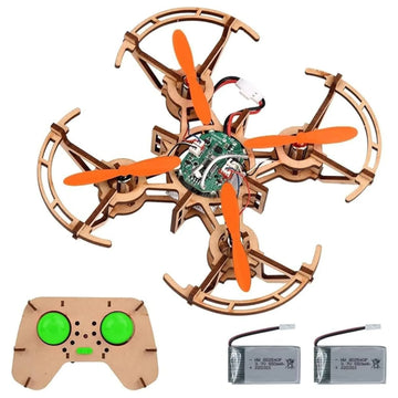 DIY Wooden Camera Drone Kit - Buildable RC Quadcopter with Altitude Hold & 3D Flip