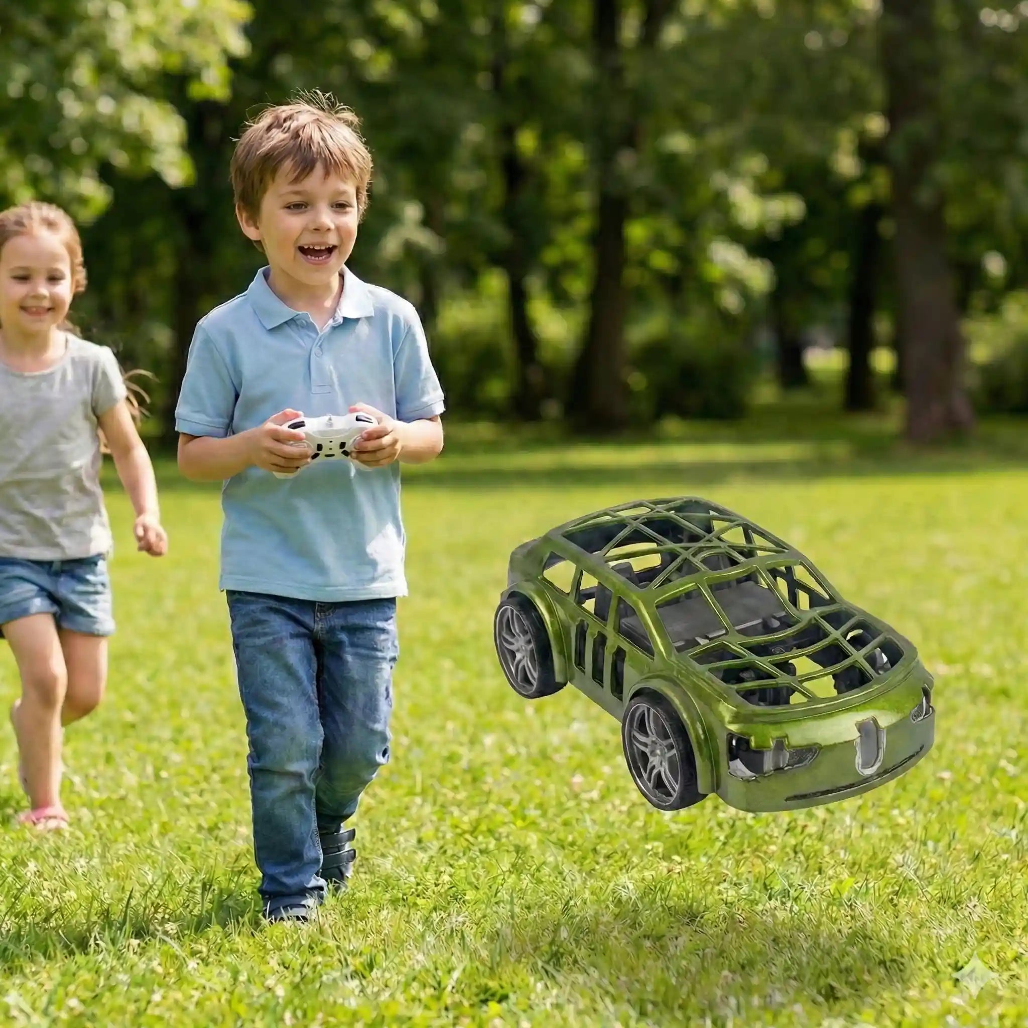 RC Flying Car Toy – Remote Control Anti-Crash Drift Car with LED Lights & Rechargeable Battery (Ages 6+)