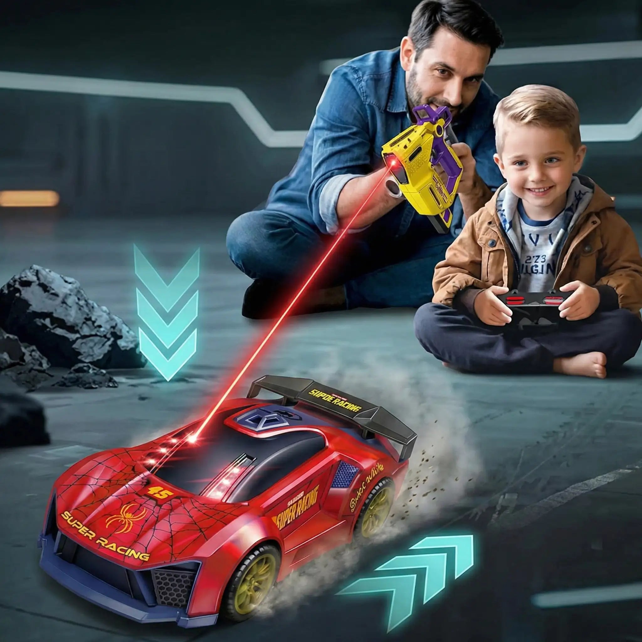 2-Player Infrared Battle RC Car Toy with Shoot & Knock-Down Action | Remote Control Racing Game