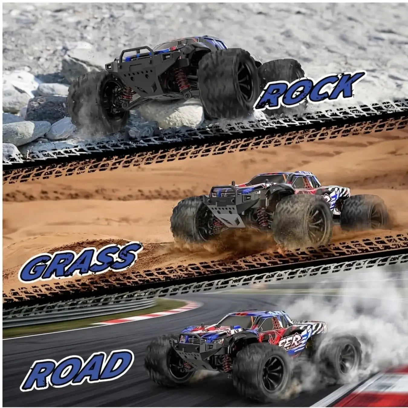 Toys RC Monster Truck Hobby Grade 45KM+ Speed 4WD 1:16 Remote Control Car