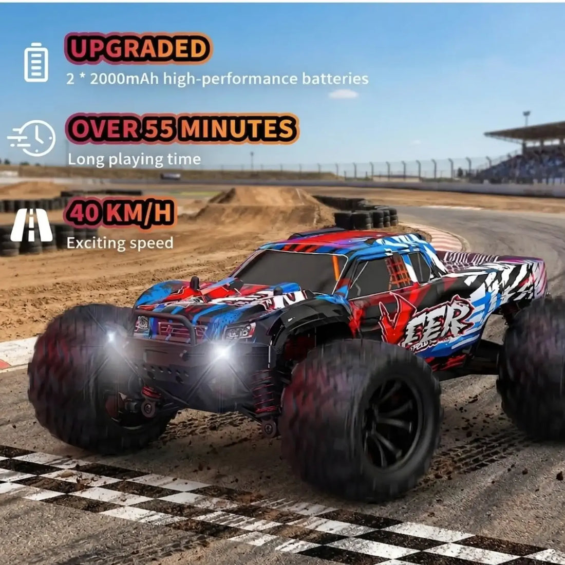 Toys RC Monster Truck Hobby Grade 45KM+ Speed 4WD 1:16 Remote Control Car