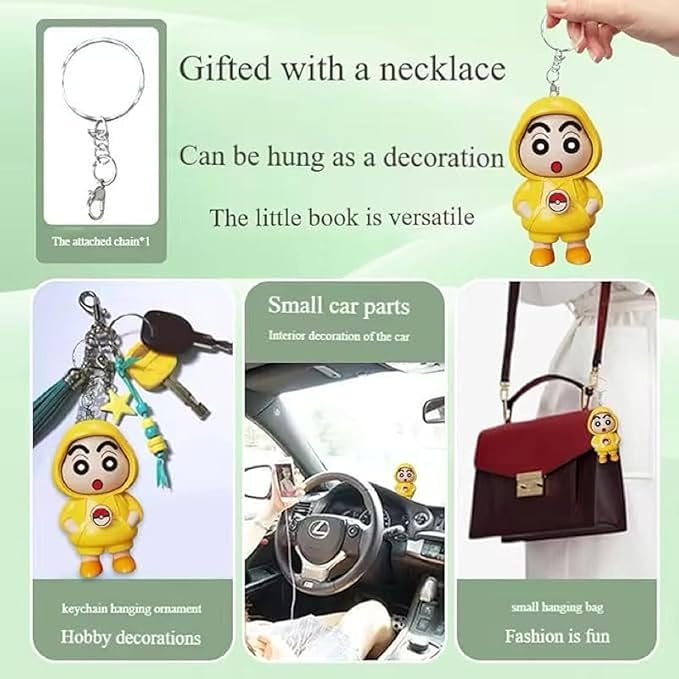Cute Face-Changing Keychain - 3D Cartoon Key Holder (Multicolour, 3 Expressions)