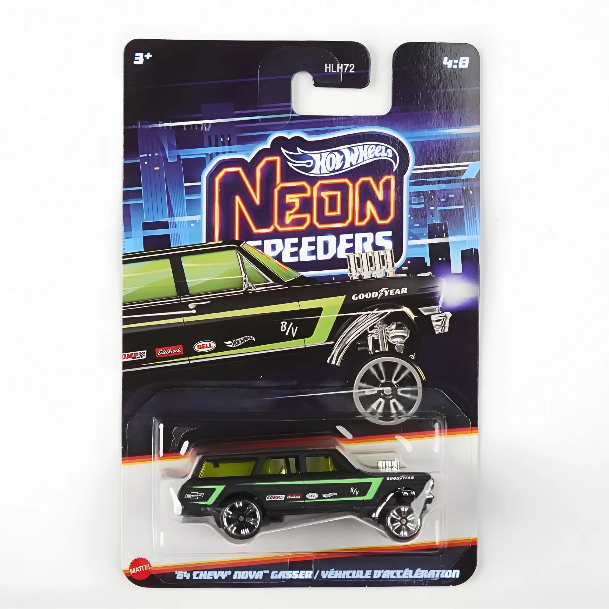 Hot Wheels Neon Speeders '64 Chevy Nova Gasser Die-Cast Car