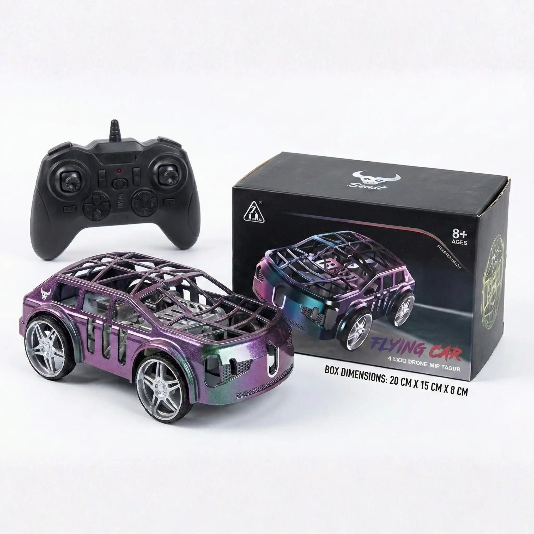 RC Flying Car Toy – Remote Control Anti-Crash Drift Car with LED Lights & Rechargeable Battery (Ages 6+)