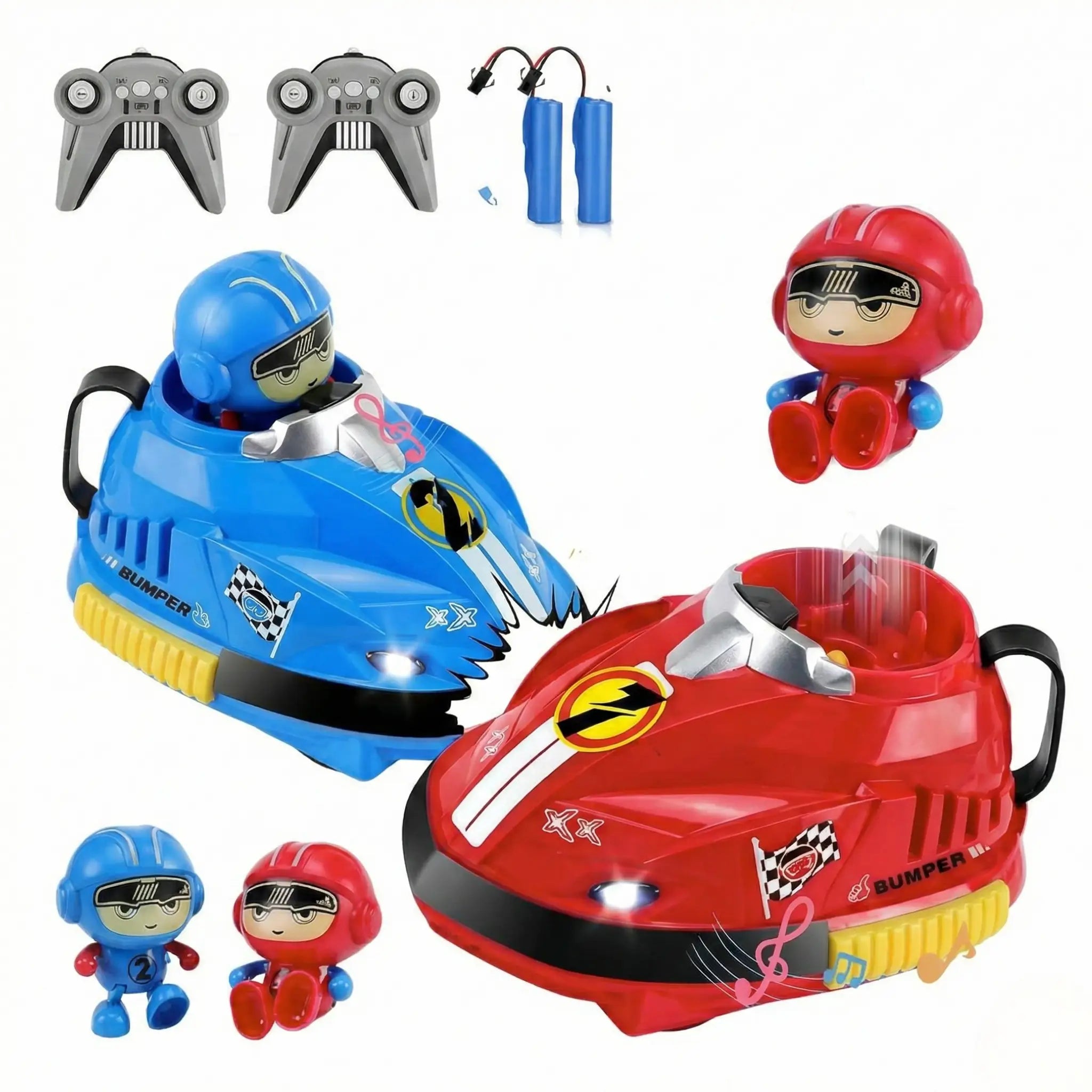 Pop-Out Driver Action RC Cars with Collision Battle Playe Set for 2 Players