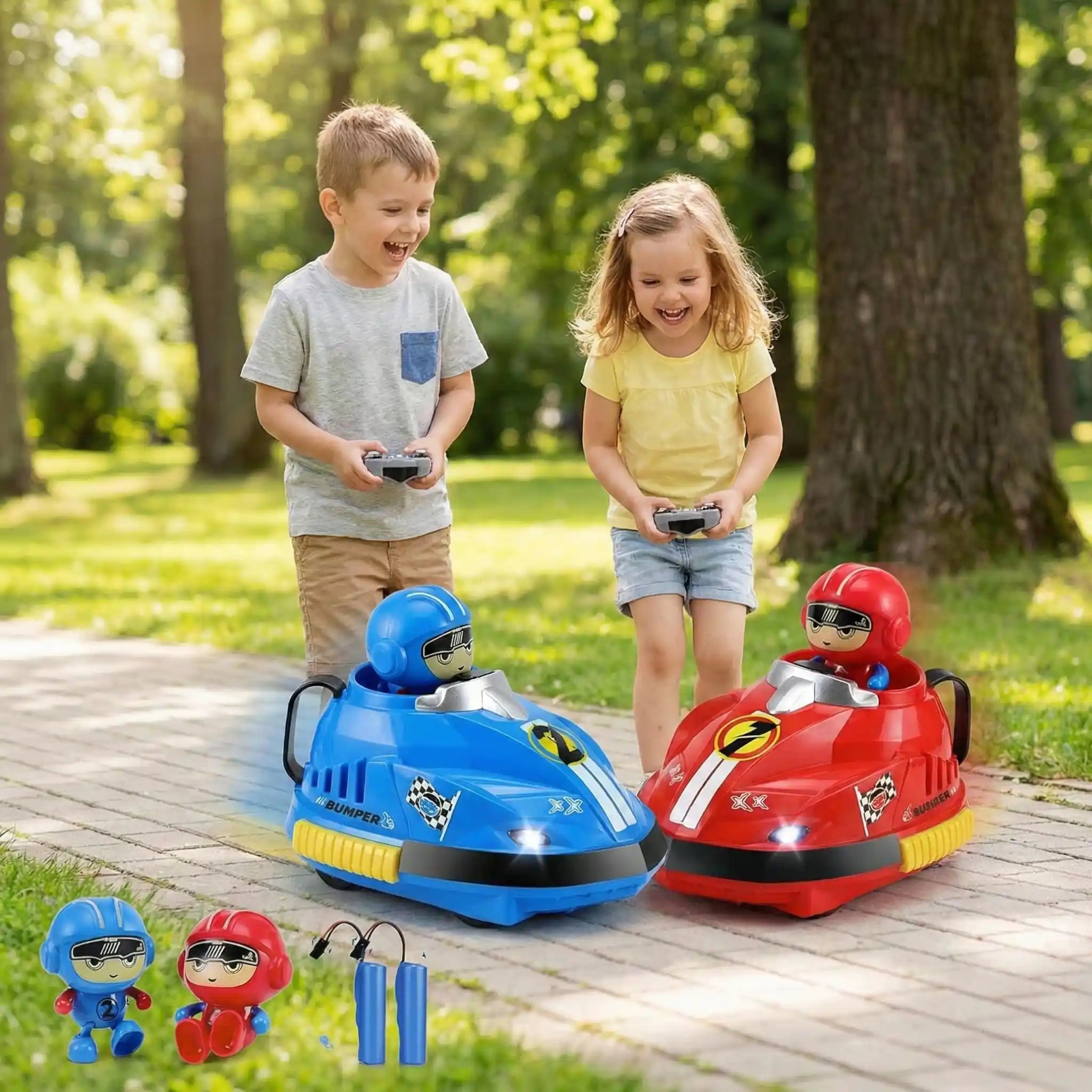 Pop-Out Driver Action RC Cars with Collision Battle Playe Set for 2 Players