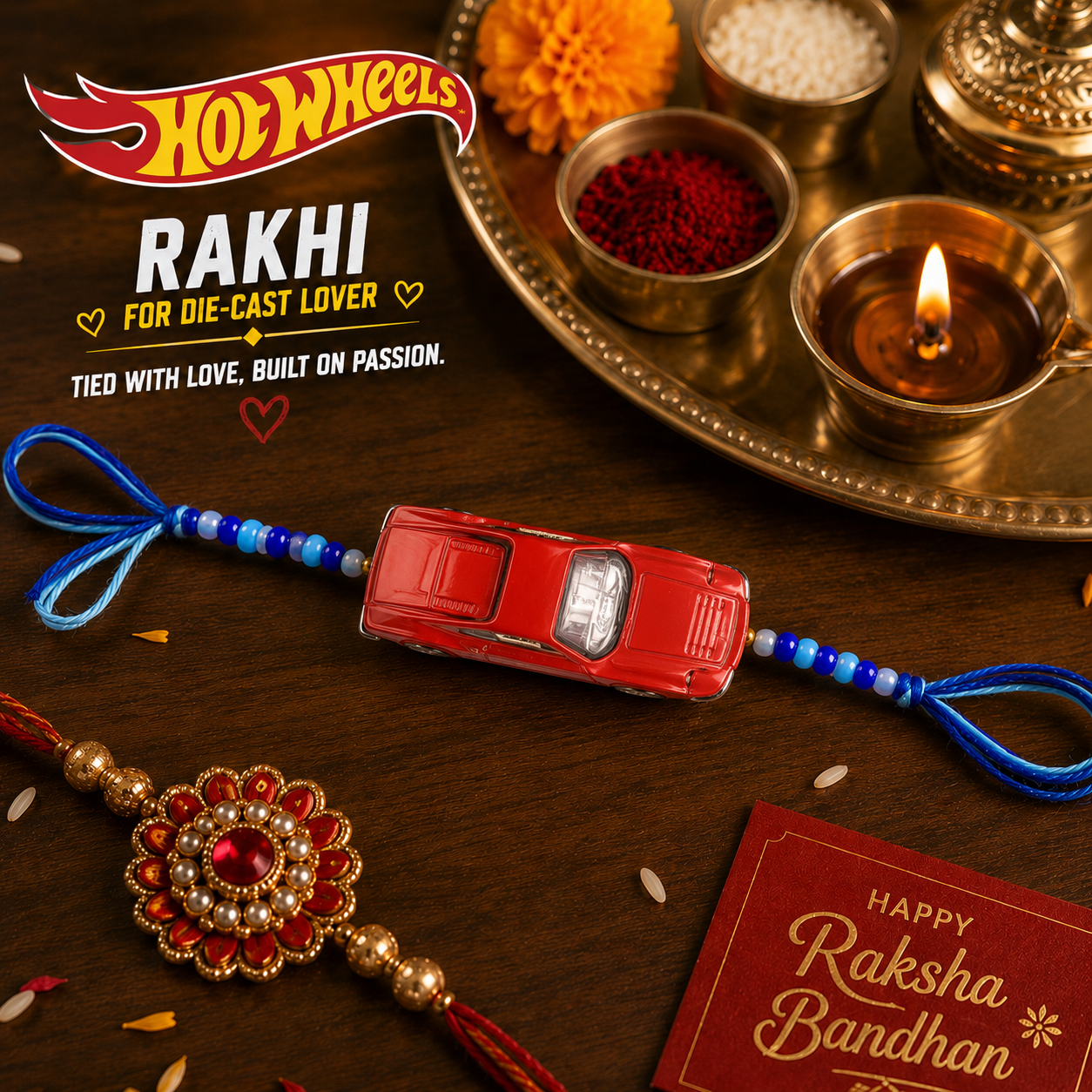 Die-Cast Ferrari Hot Wheels Rakhi ₹699 – 1:64 Scale Collector Car Gift