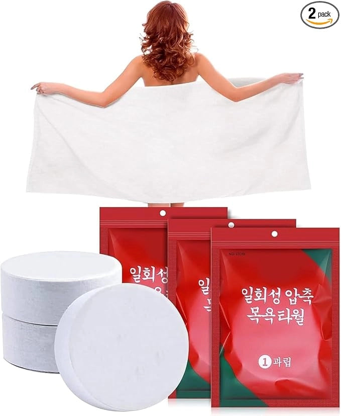 Magic Tablet Towel Disposable Pure Cotton Compressed Tissue for Travel, Face Cleaning & Emergency Use Pack of 5