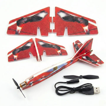 DIY Motorized Throw Airplane Kit | Rechargeable Electric Motor Flying Toy for Kids & Beginners