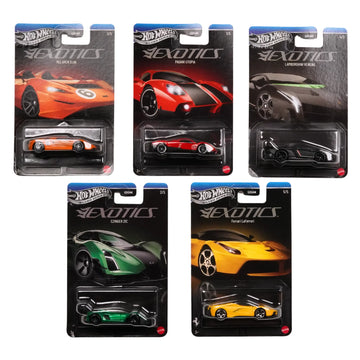 Hot Wheels Premium Silver Series Exotic Pack of 5 1:64 Die-Cast Collectible Set