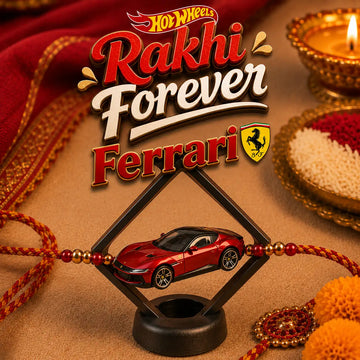 Die-Cast Ferrari Hot Wheels Rakhi ₹699 – 1:64 Scale Collector Car Gift