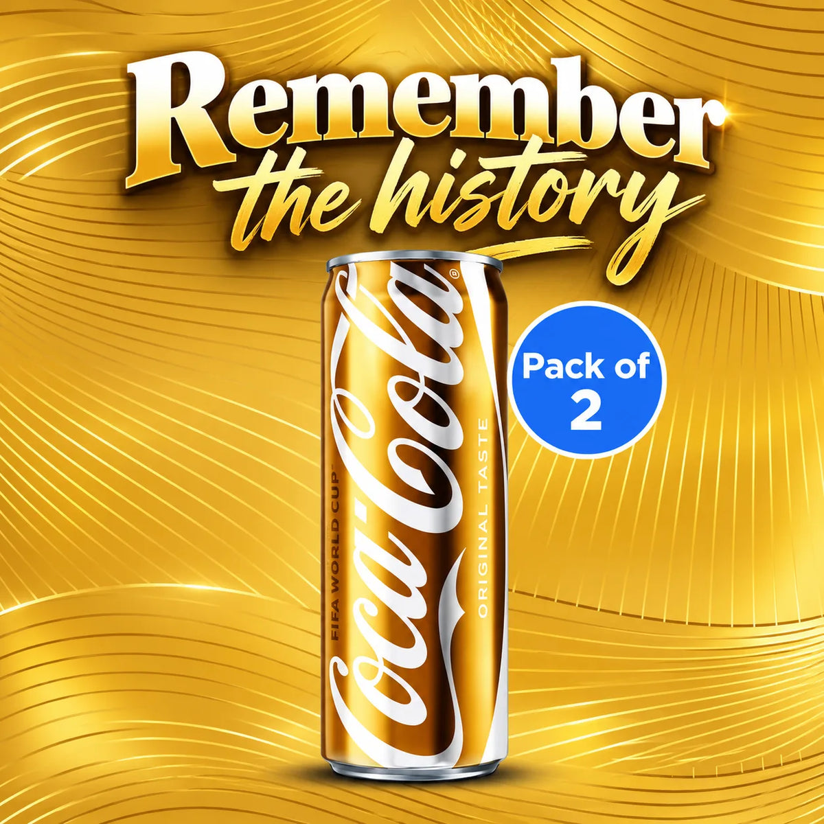 Coca-Cola Gold FIFA World Cup 2026 Champions Spain 330ml Collectible Can – Gold Edition Football