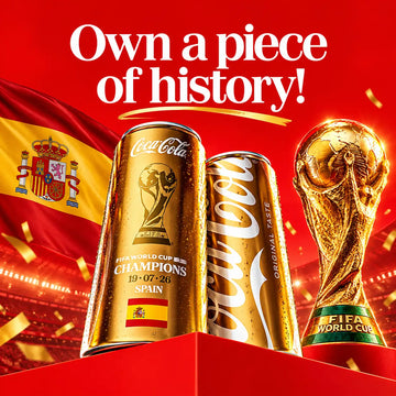 Coca-Cola Gold FIFA World Cup 2026 Champions Spain 330ml Collectible Can – Gold Edition Football