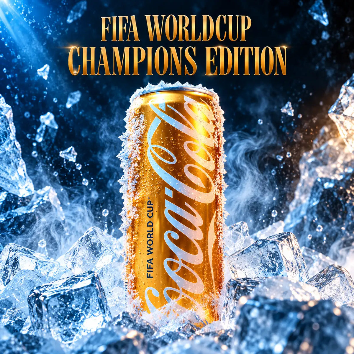 Coca-Cola Gold FIFA World Cup 2026 Champions Spain 330ml Collectible Can – Gold Edition Football