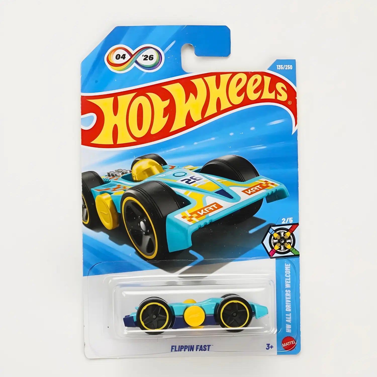 Hot Wheels Flippin Fast Teal Yellow 2026