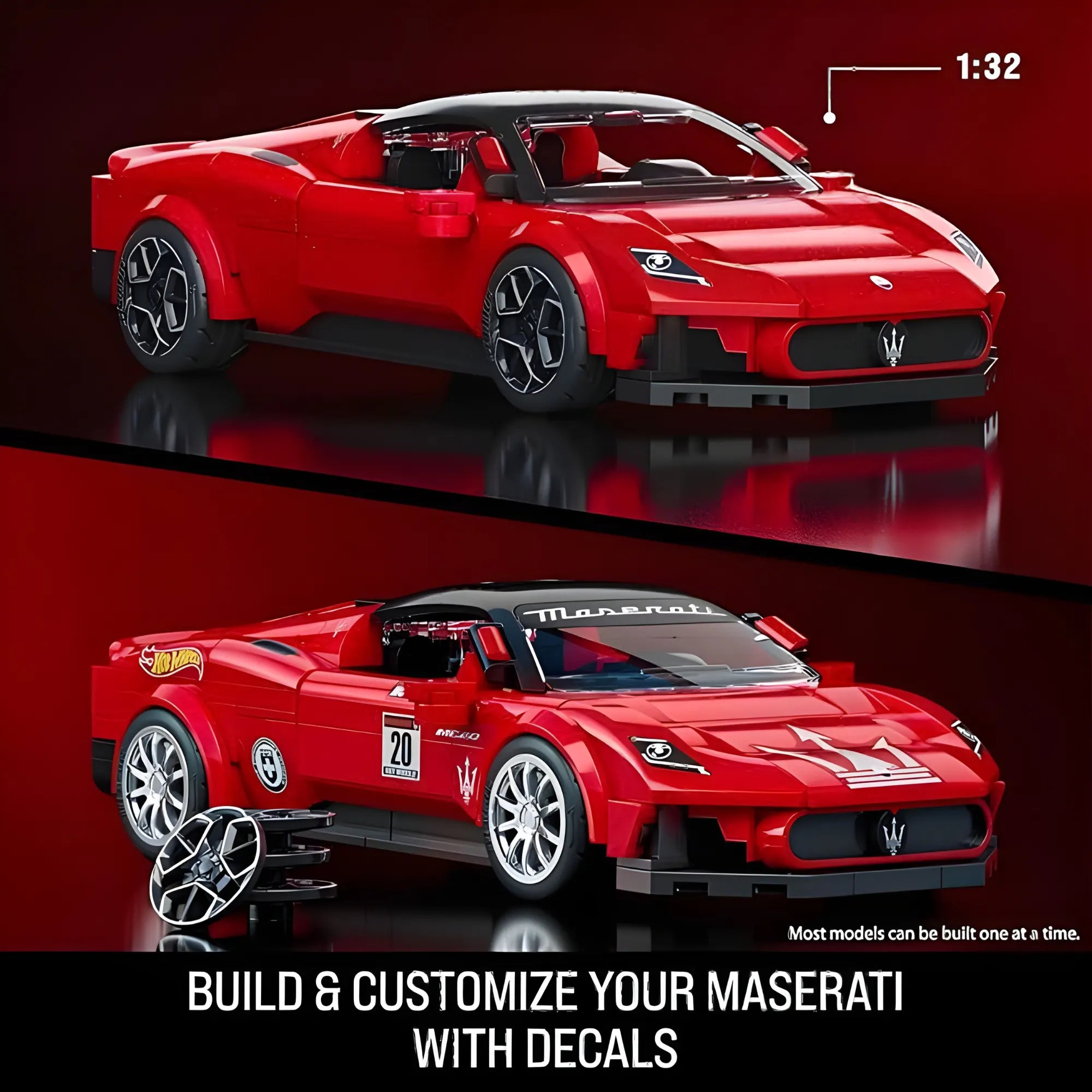IMPORTED HOT WHEELS SPEED SERIES MASERATI MC20 CONSTRUCTION KIT 250 PIECES