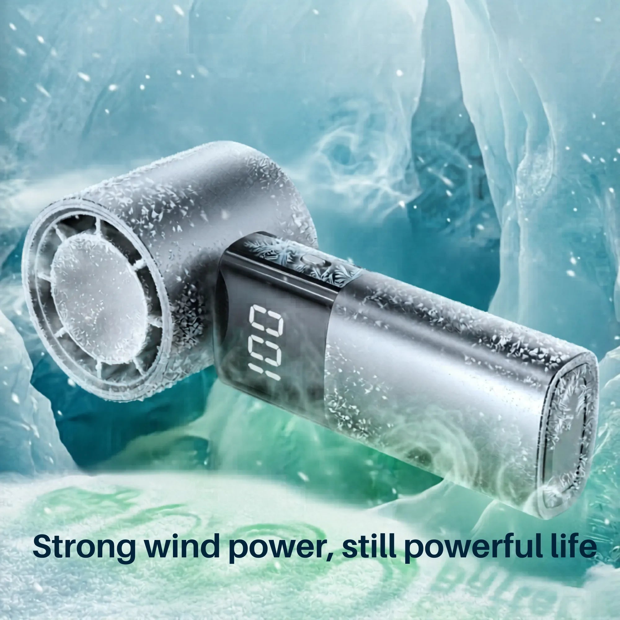 Digital Handheld Fan with LED Display, 120 Speed Levels, Quiet Airflow & Portable Rechargeable Design