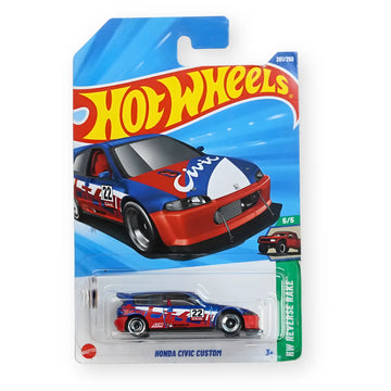 Hot Wheels Honda Civic Custom HW Reverse Rake Race Livery Die-Cast