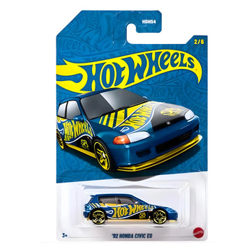Hot Wheels Premium ’92 Honda Civic EG 55th Anniversary Black & Gold 1:64 Die-Cast