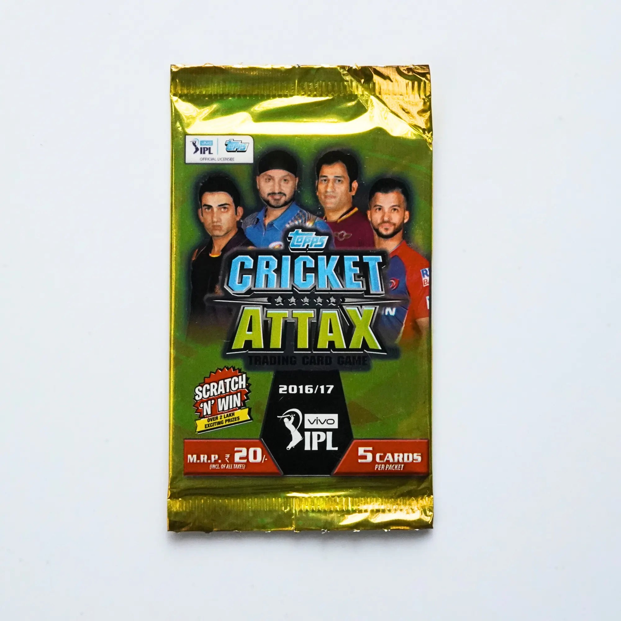 Topps Cricket Attax 2016 IPL Trading Card Game Pack (Sealed)
