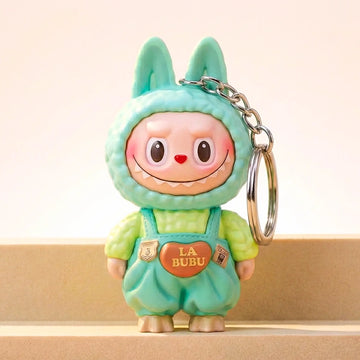Labubu Face-Changing Doll Keychain - Cute 3-Expression Collectible Charm for Bags, Keys and Gifting