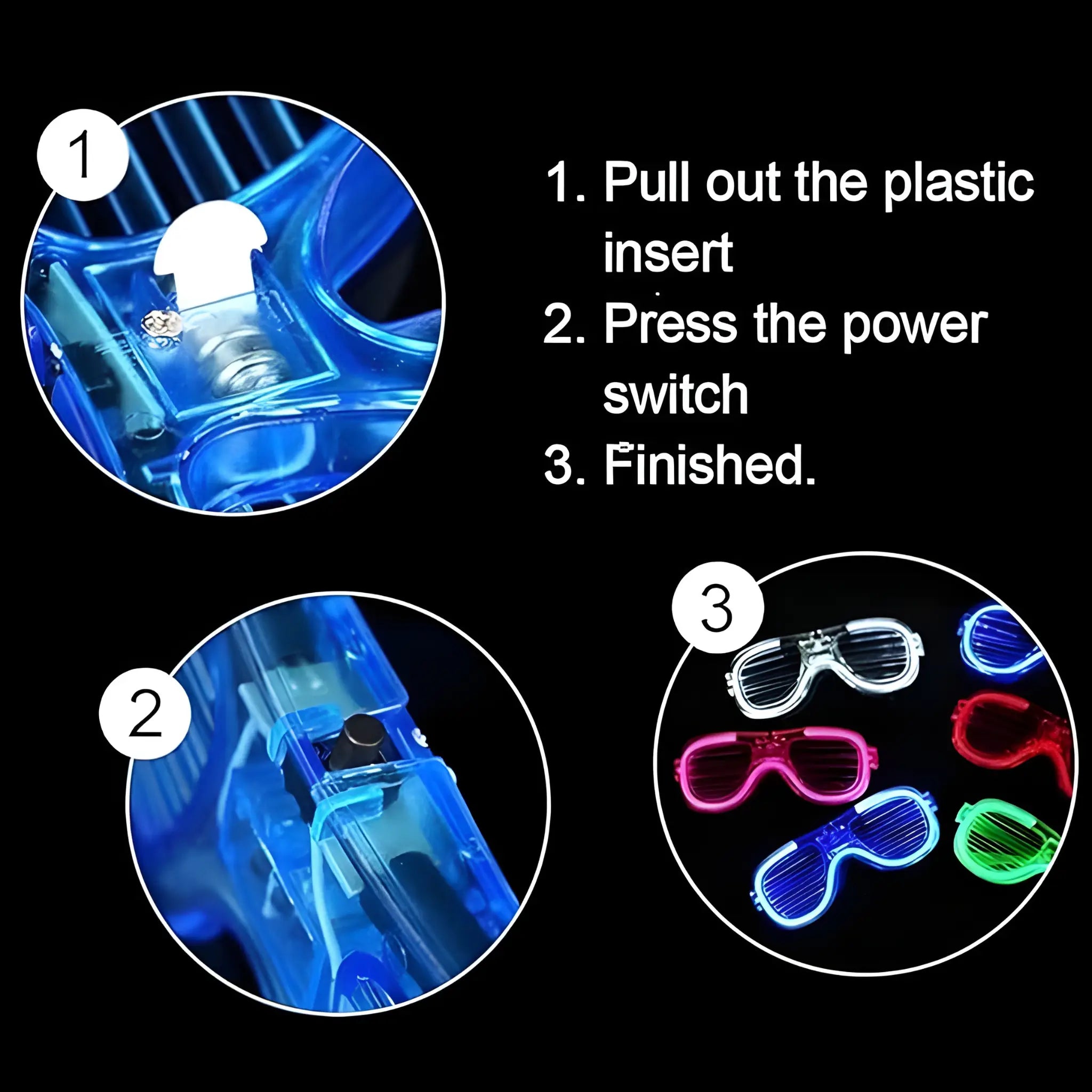 LED Shutter Party Glasses – Multicolor Light-Up Glow Glasses for Festivals, Concerts & Night Events