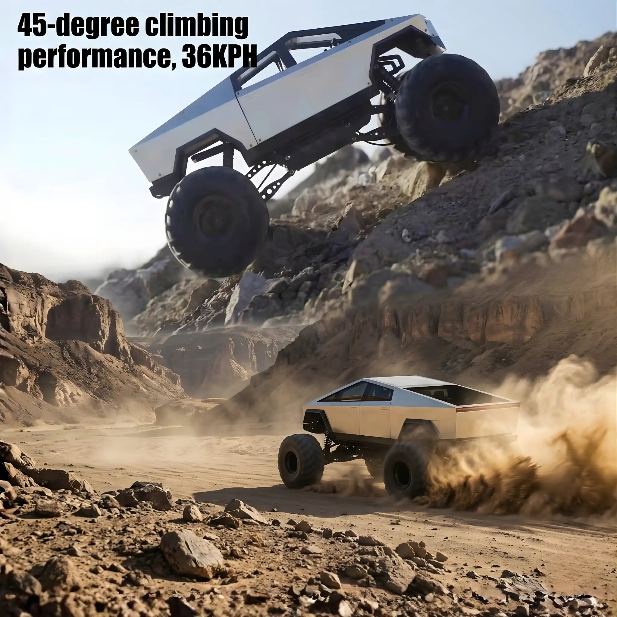 1:8 Scale Large Size 4WD RC Monster Truck with Metal Body, 2.4GHz Remote Control, LED Headlights, All-Terrain Off-Road Car for Adults