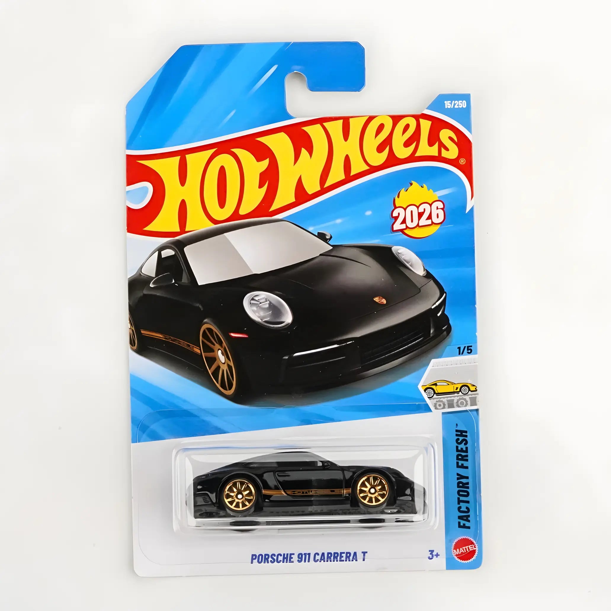 Hot Wheels Porsche 911 Carrera T Black 2026 Factory Fresh 1/5 Mainline