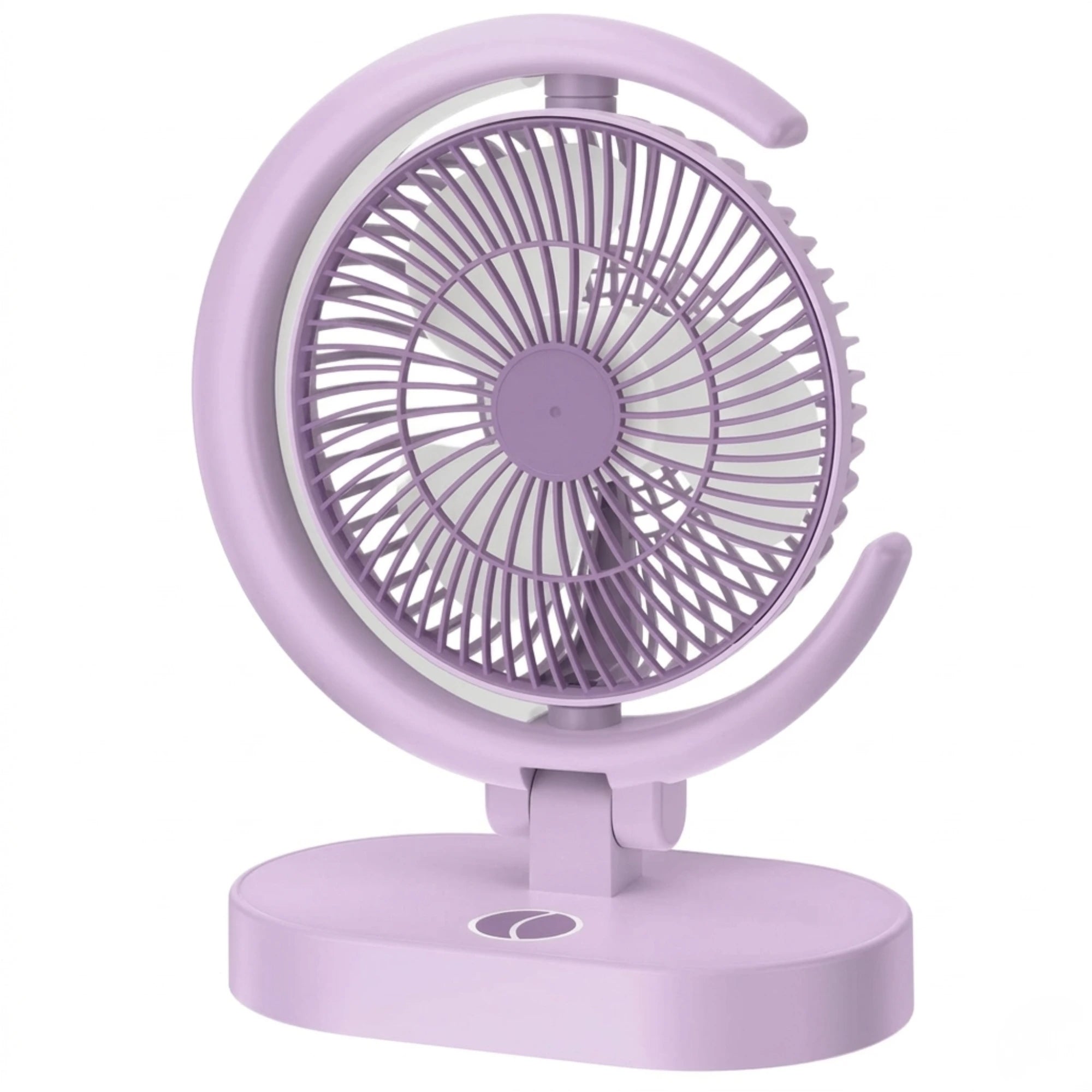 USB Rechargeable Mini Desk Fan with Night Light, Silent Brushless Motor & Portable Compact Design
