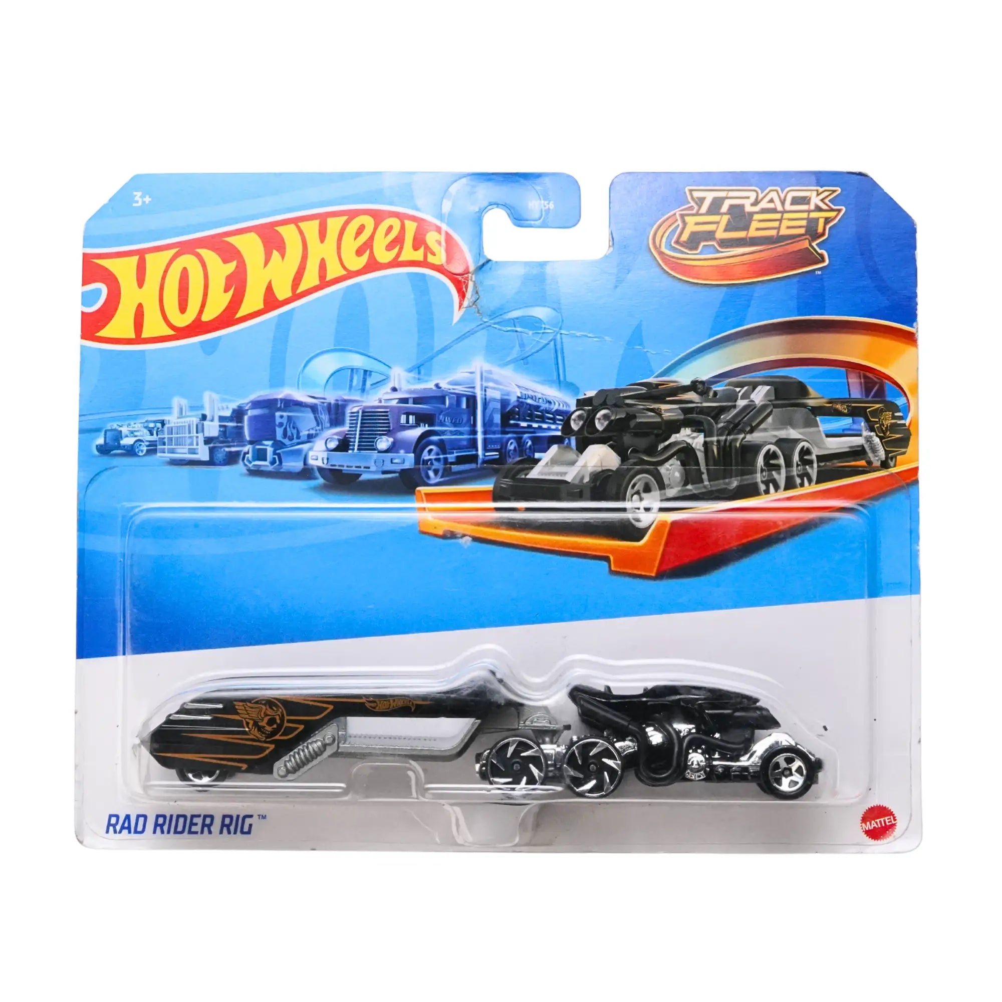 Hot Wheels Track Fleet Rad Rider Rig 1:64 Die-Cast Motorcycle Transport Truck Collectible