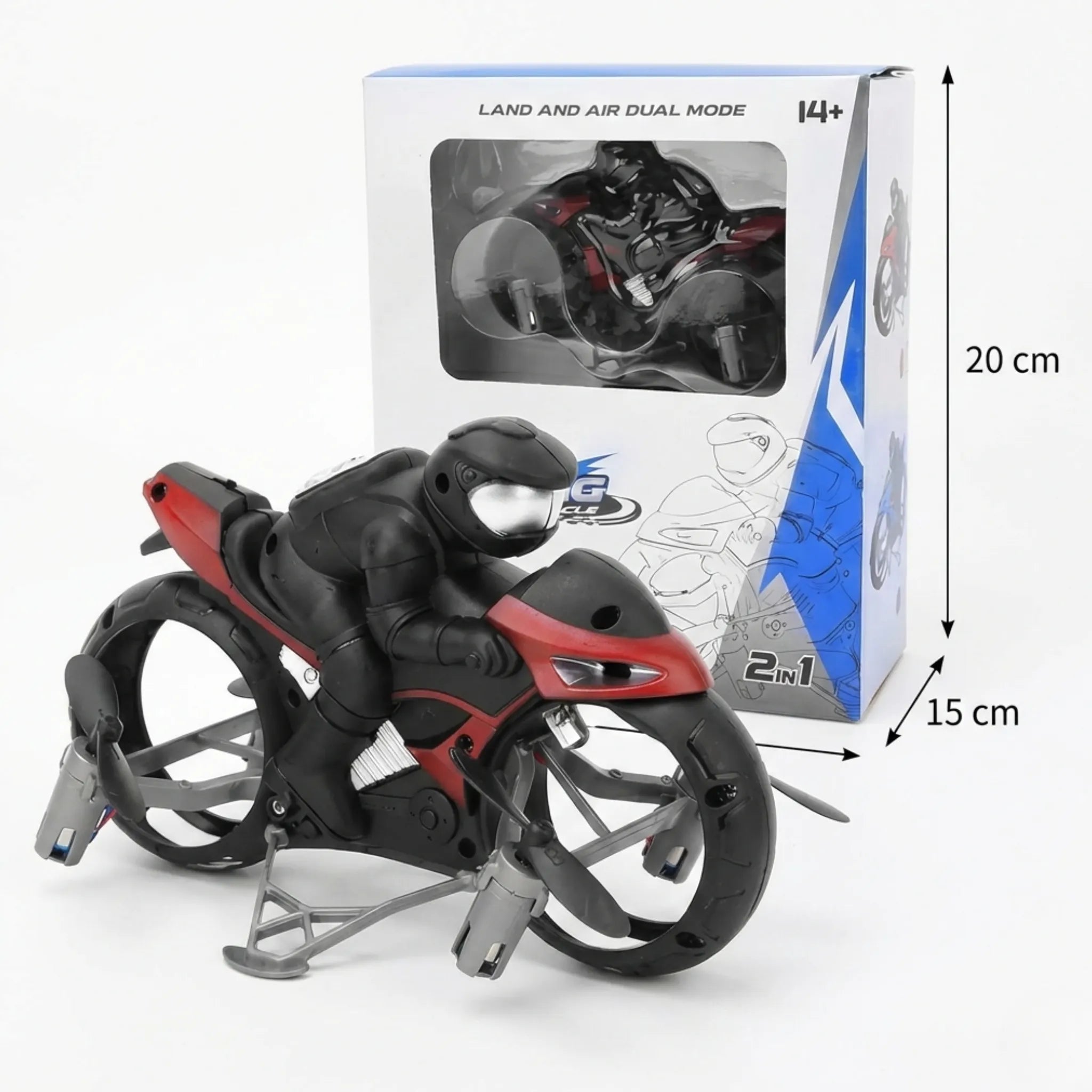 Remote Control Dual-Action RC Vehicle for Kids Controlled Bike with Flight Mode