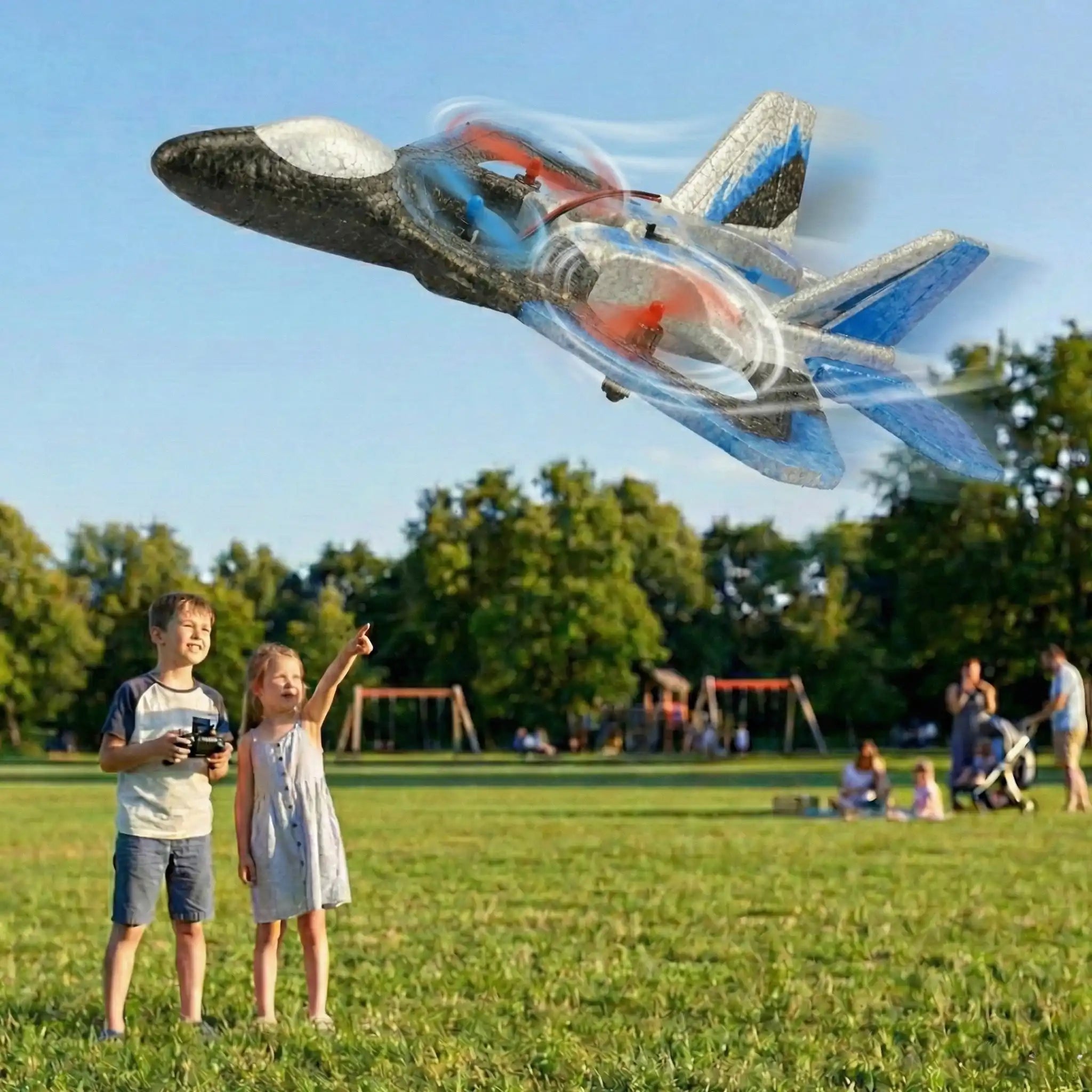 Remote Control Airplanes RC Planes - Fighter Jet Toy with LED Lights & 360° Flip and Vertical Takeoff