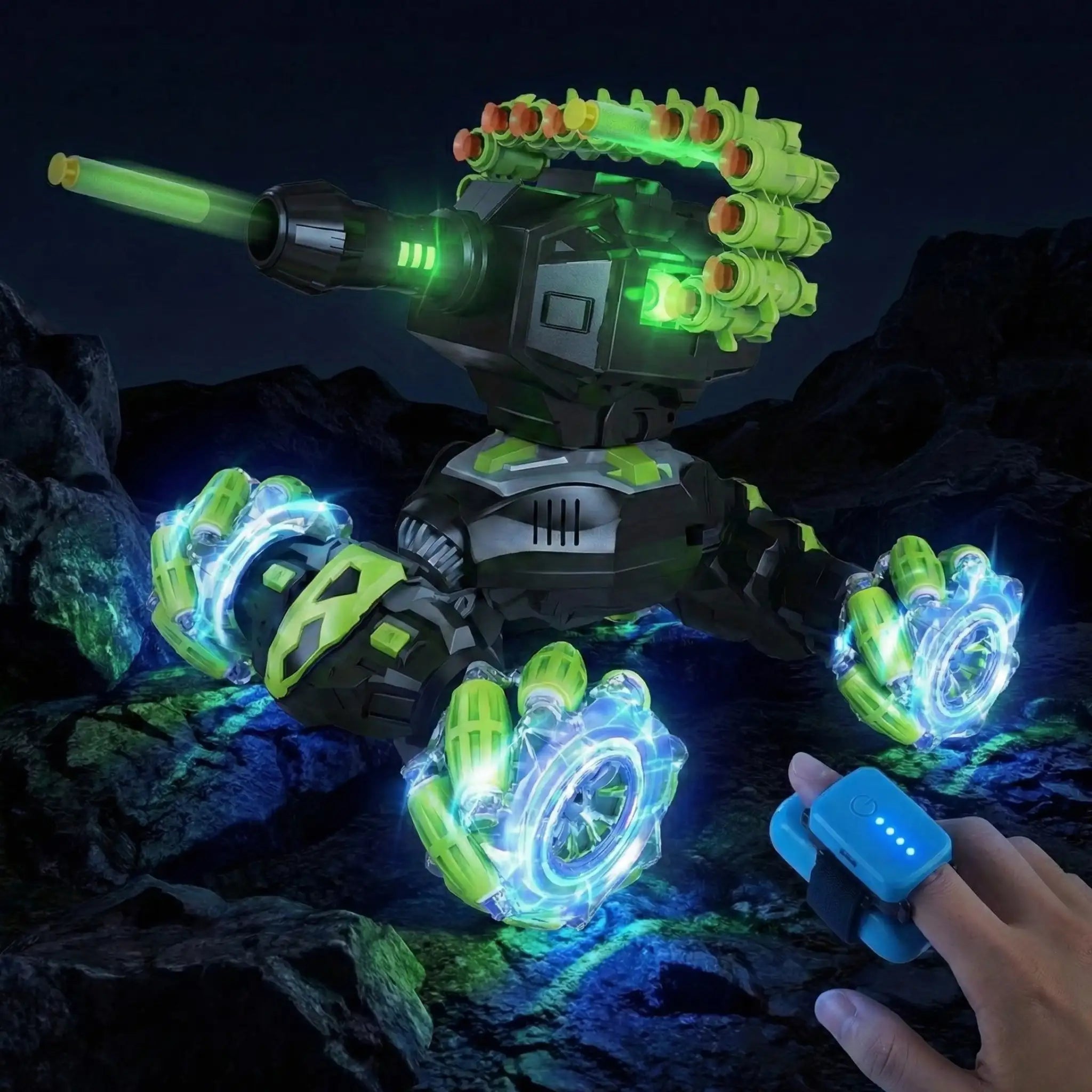 RC Stunt Car with 360° Rotation & LED Lights | Remote Control Drift Car with Soft Bullet Play