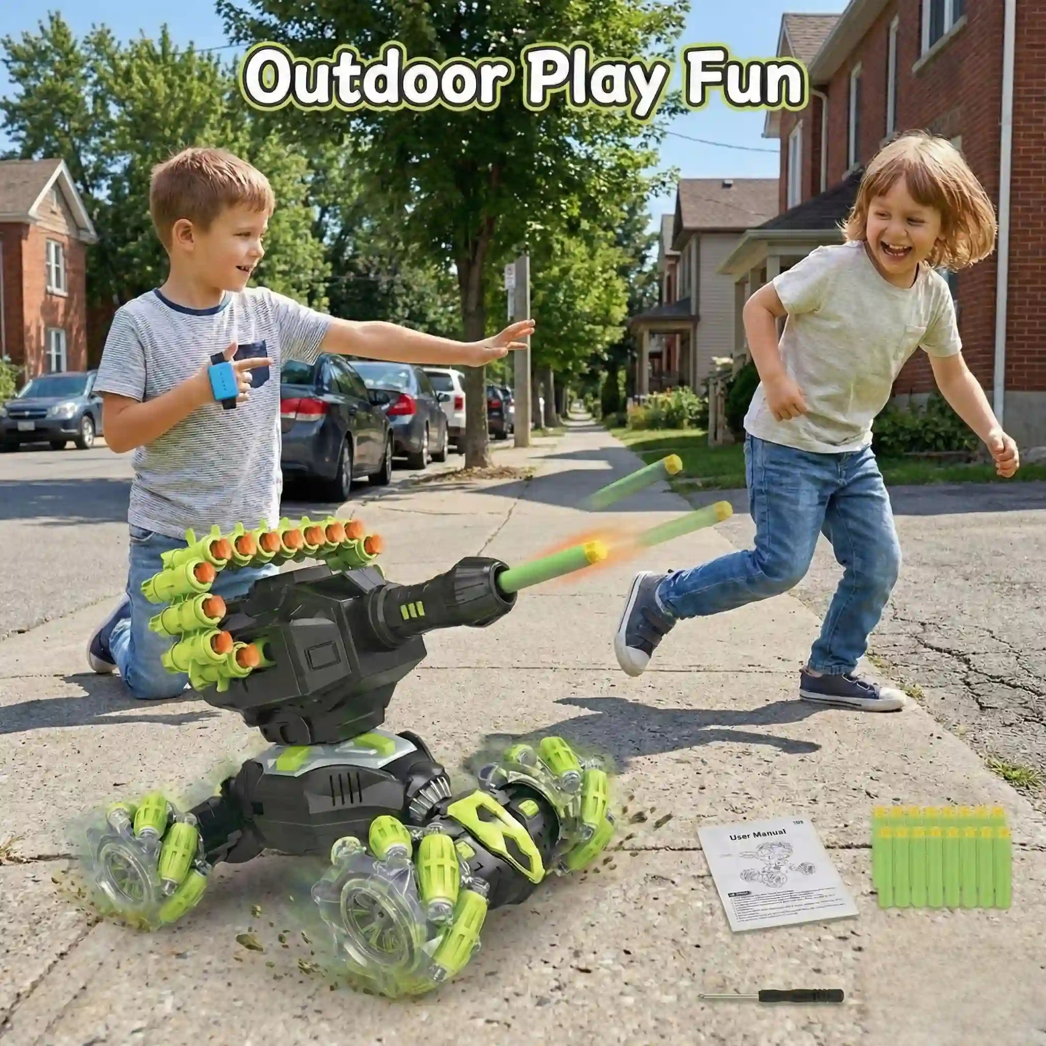 RC Stunt Car with 360° Rotation & LED Lights | Remote Control Drift Car with Soft Bullet Play