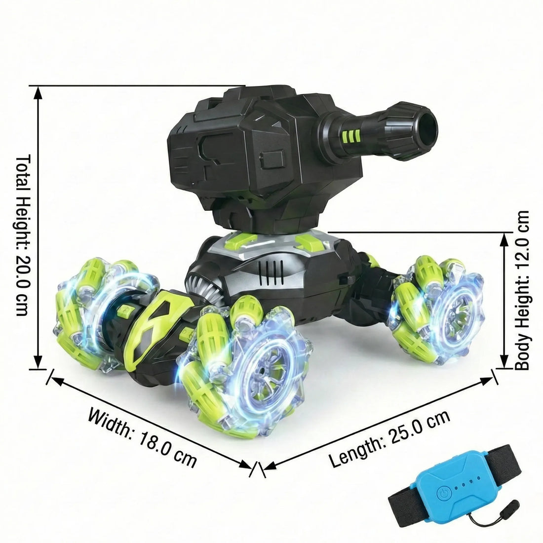 RC Stunt Car with 360° Rotation & LED Lights | Remote Control Drift Car with Soft Bullet Play