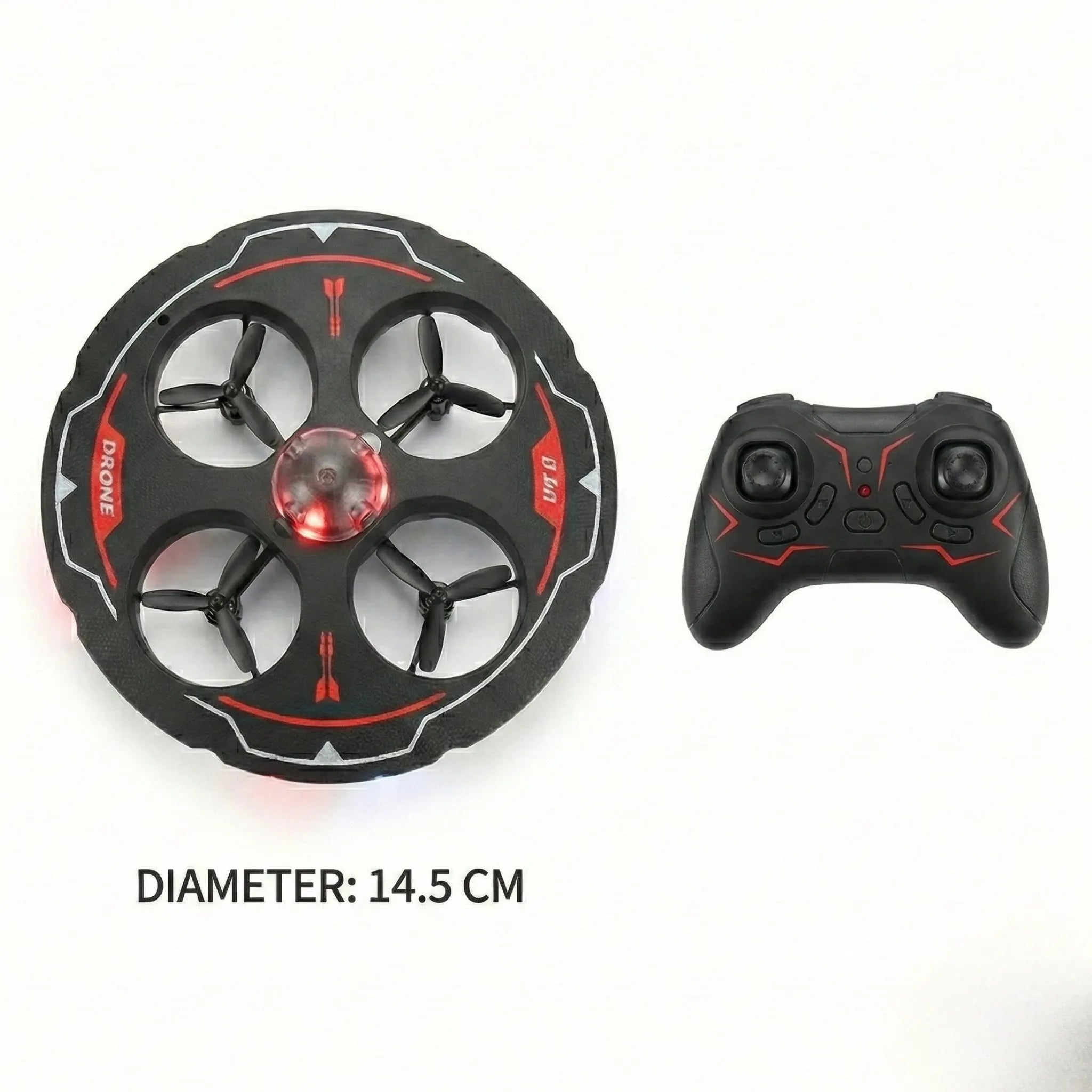 RC UFO Drone with LED Lights, Obstacle Avoidance & Altitude Hold | 360° Flip Remote Control Flying Drone with 2 Rechargeable Batteries