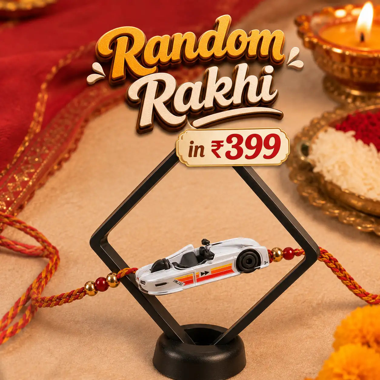 Die-Cast Random Hot Wheels Rakhi ₹399 – 1:64 Scale Collectible Car Gift