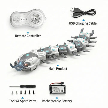 RC Centipede Insect Toy with Lights, Sounds & Water Spray | Remote Control Crawling Toy