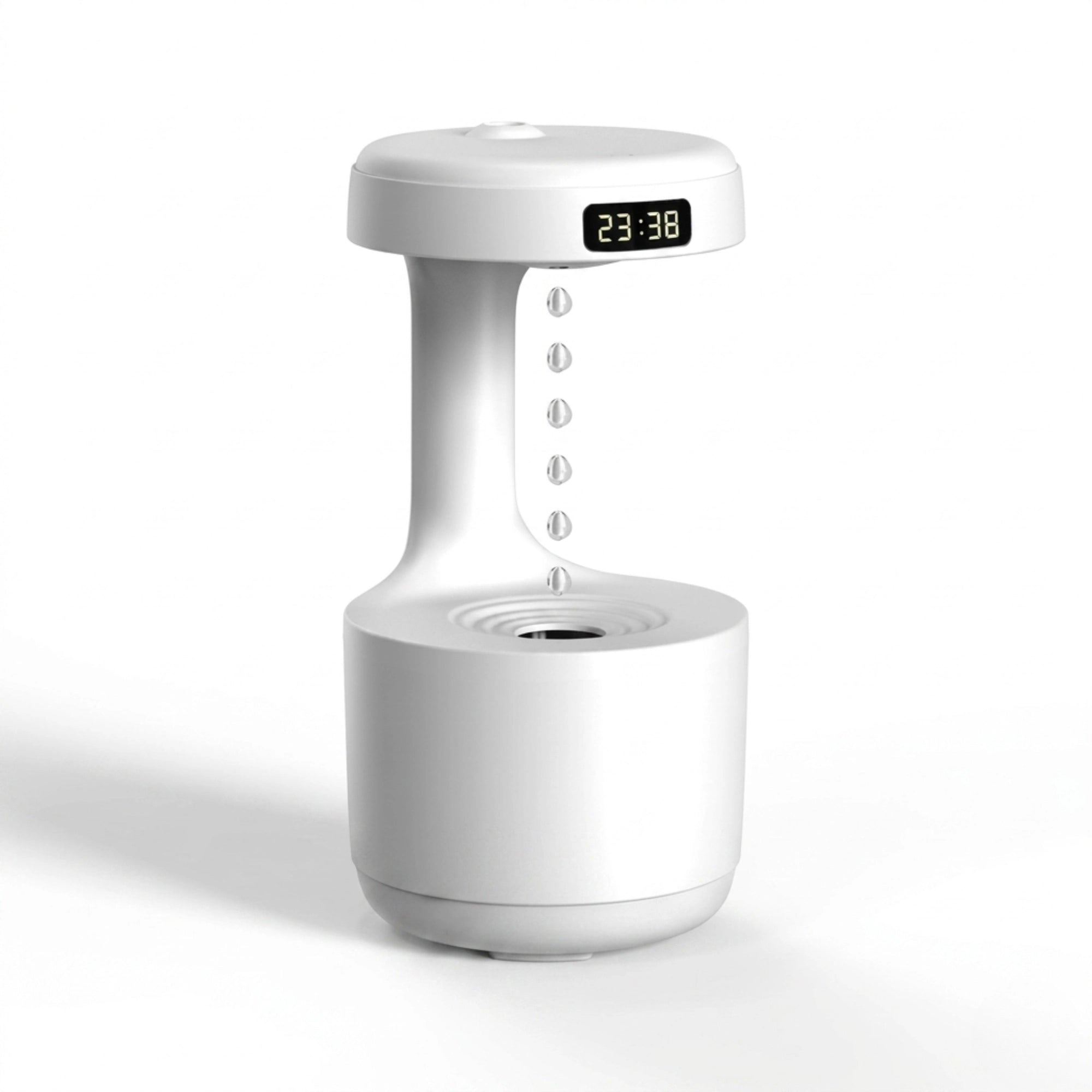 Anti-Gravity Humidifier with LED Light, Digital Clock Display & Ultrasonic Mist Technology