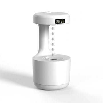 Anti-Gravity Humidifier with LED Light, Digital Clock Display & Ultrasonic Mist Technology