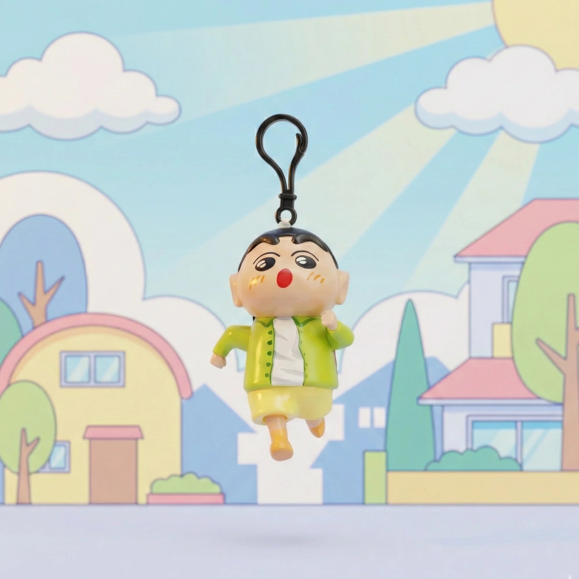 Shinchan String-Pull Keychain - Fun 3D Retractable Cartoon Toy for Bags, Keys and Gifting