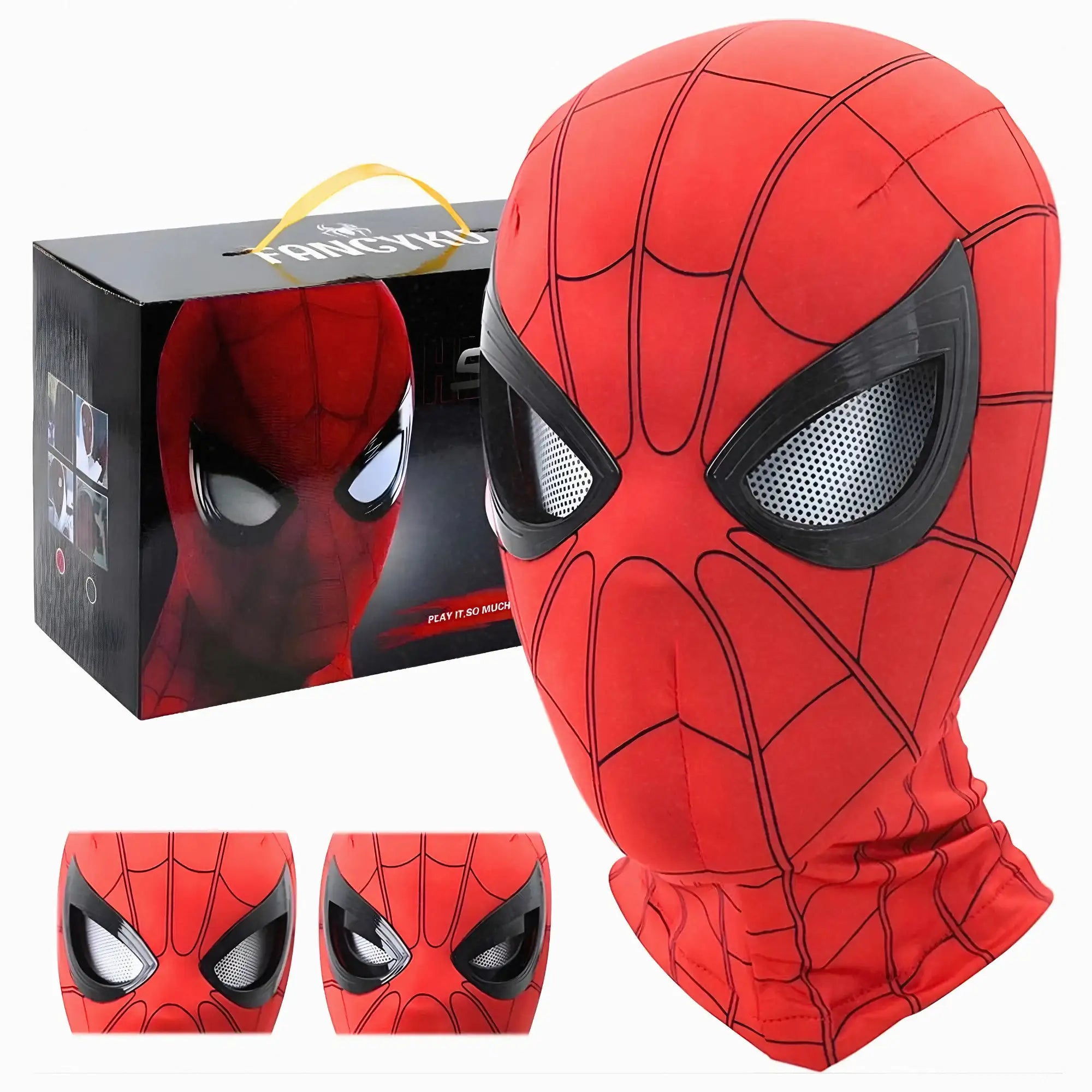 Spiderman Mask with Movable Eyes - Light-Up Cosplay Mask for Kids & Adults