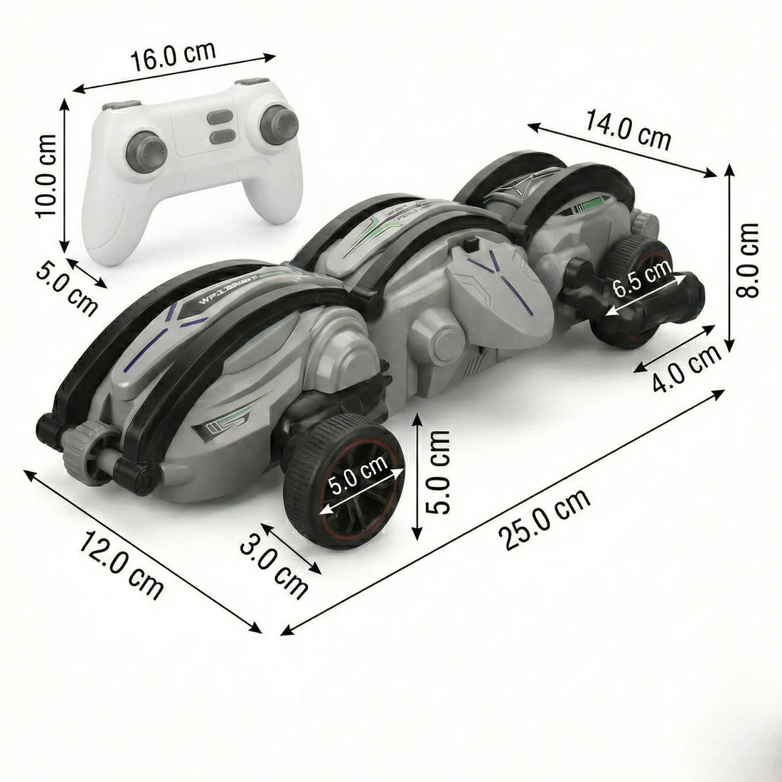 Remote Control Rolling Stunt Car with 360° Tumbling Action & LED Lights | RC Toy for Kids