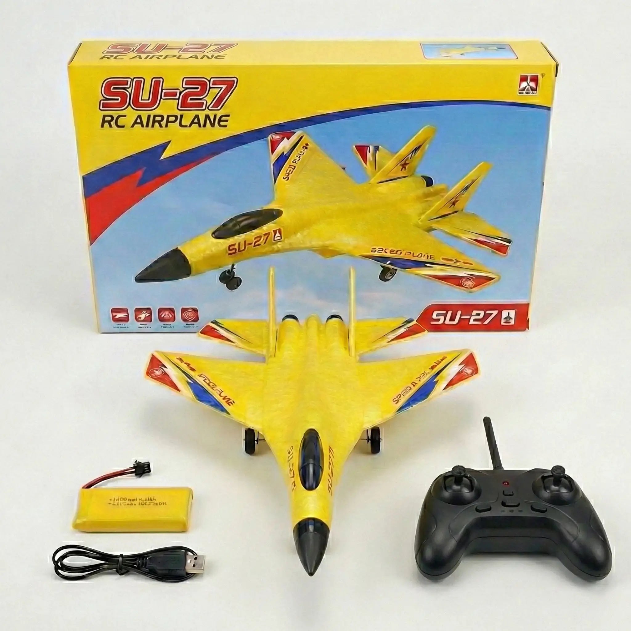 RC Fighter Jet Airplane Toy with LED Lights, Gravity Sensing & 360° Stunt Flips | Foam RC Plane