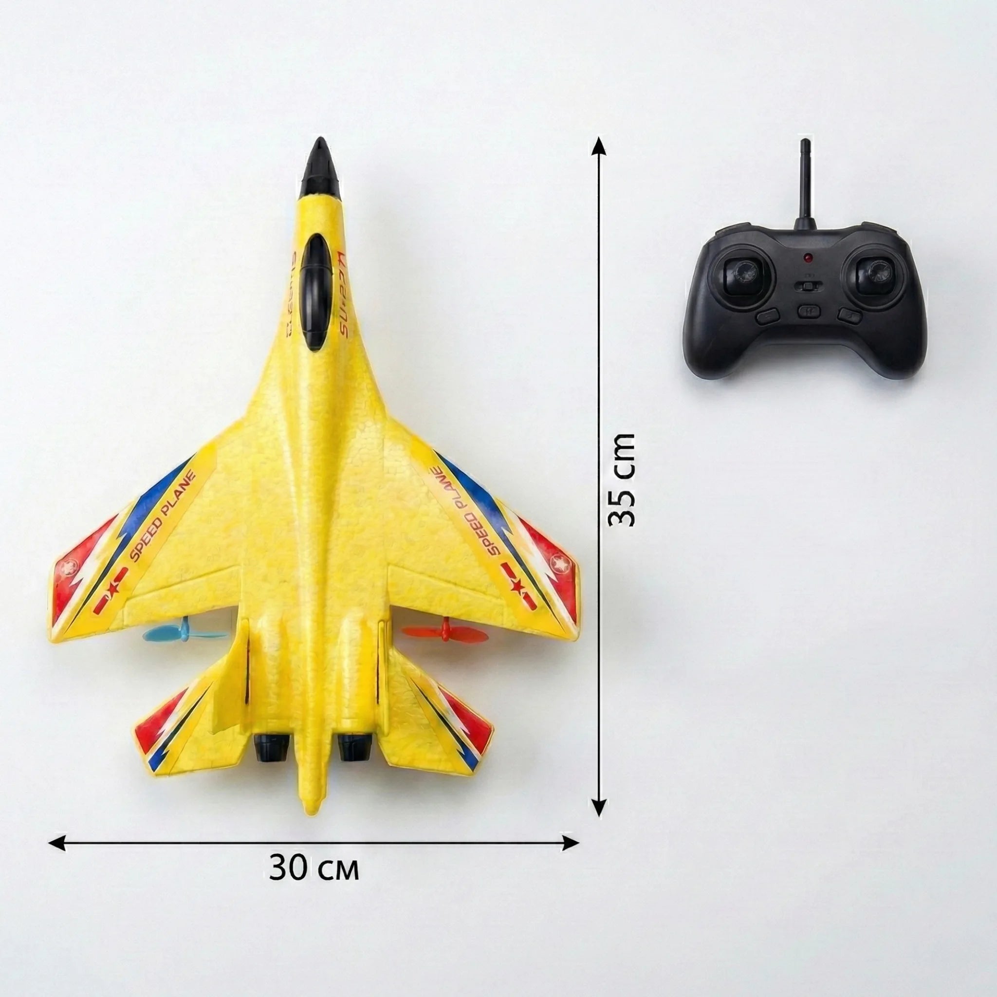 RC Fighter Jet Airplane Toy with LED Lights, Gravity Sensing & 360° Stunt Flips | Foam RC Plane