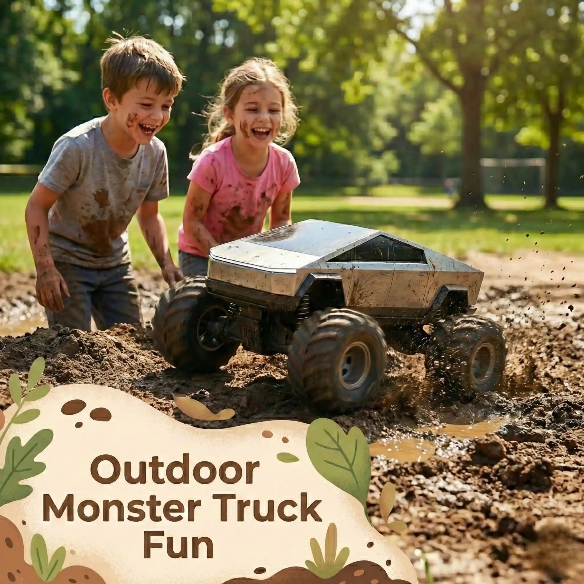 Tesla Truck Toy with Camera & Joystick Control | Monster Truck Tyres, Smartphone App Live View & Recording